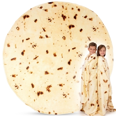Zulay Kitchen Giant Tortilla Blanket Double Sided - Novelty Big Tortilla Blanket for Adult and Kids - Premium Soft Flannel Round Tortilla Blanket for Indoors, Outdoors, Travel, Home and More 