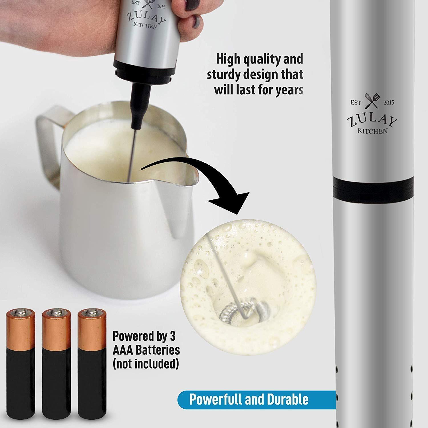 Zulay Kitchen High Powered Handheld Milk Frother and Milk Foamer for Coffee and Latte with Protective Cover, Portable & Ideal for Travel alternate image