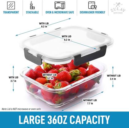 5-Packs, 30 Oz Glass Meal Prep Containers with Snap Locking Lids Glass Food  Containers - Storage Bins & Baskets, Facebook Marketplace