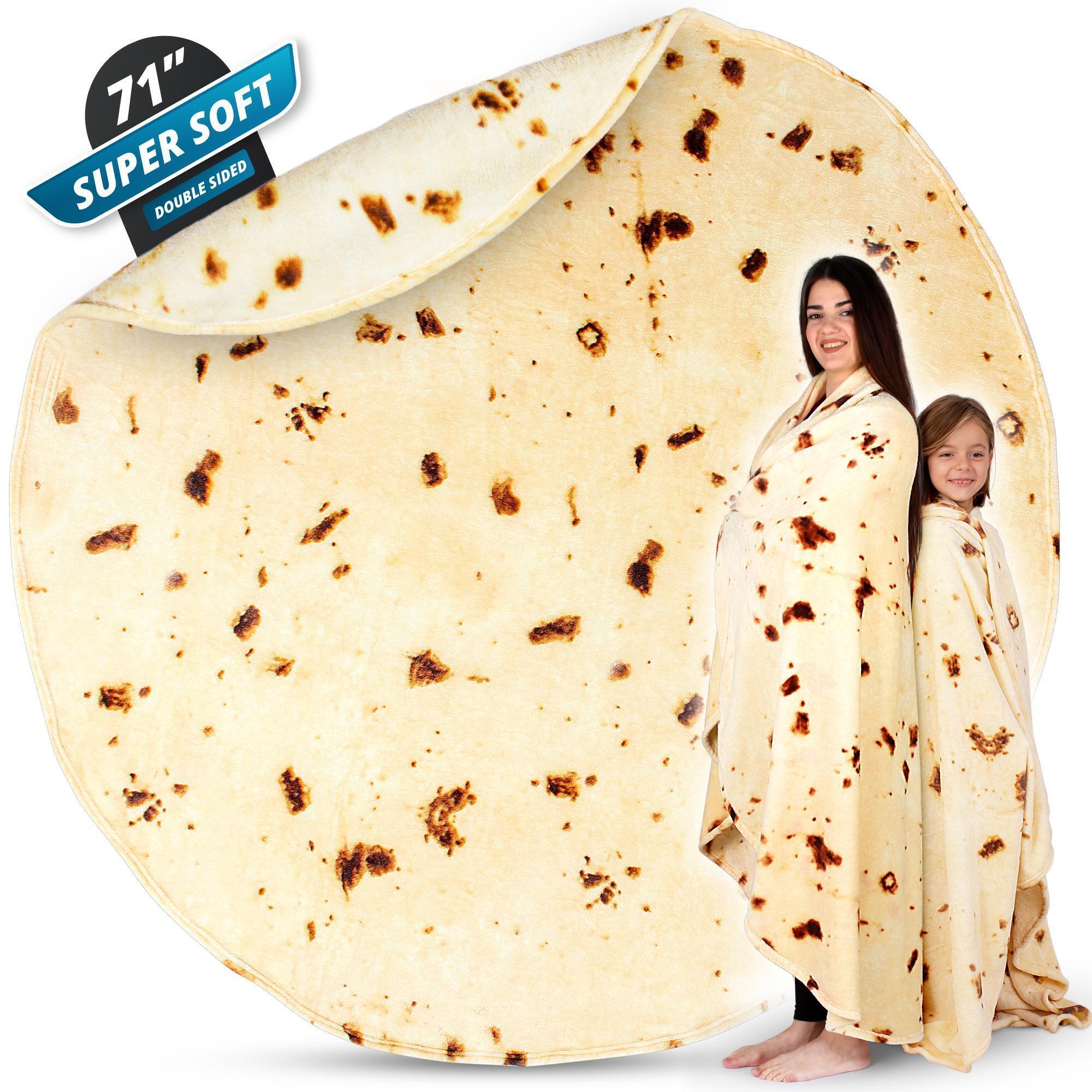 Zulay Kitchen Giant Tortilla Blanket Double Sided - Novelty Big Tortilla Blanket for Adult and Kids - Premium Soft Flannel Round Tortilla Blanket for Indoors, Outdoors, Travel, Home and More alternate image