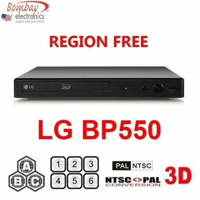 LG BP550 3D Multi Region Code Free Blu-ray Player - A B C & 0-9 - Dual Voltage 