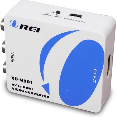 OREI XD-M901 AV Composite Video Audio RCA CVBS to HDMI Converter Adapter Upscale 
