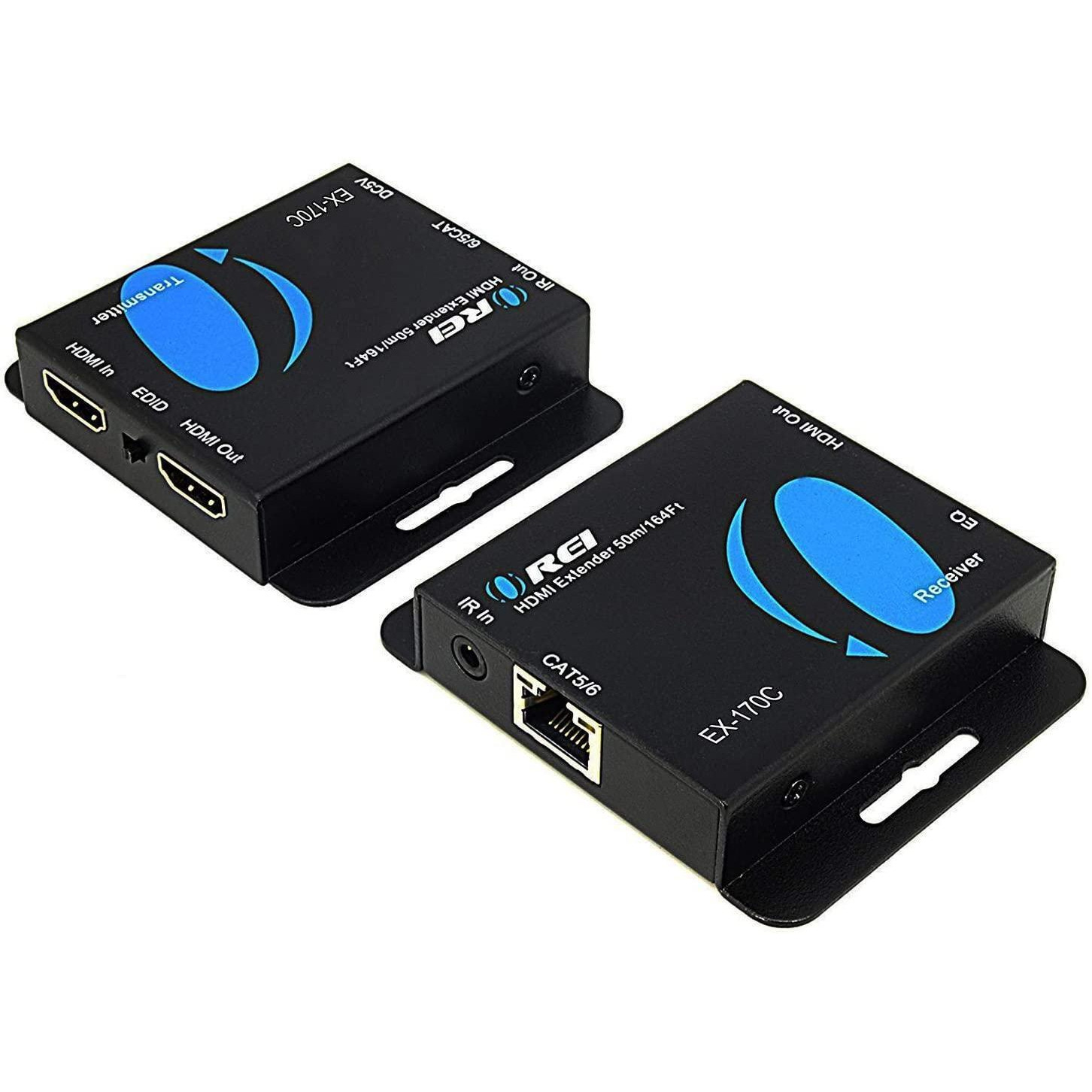 HDMI Extender Over CAT5/CAT6 by OREI with IR Upto 164 Feet - Loop Out - 1080P Full HD Signal Distribution (EX-170C)