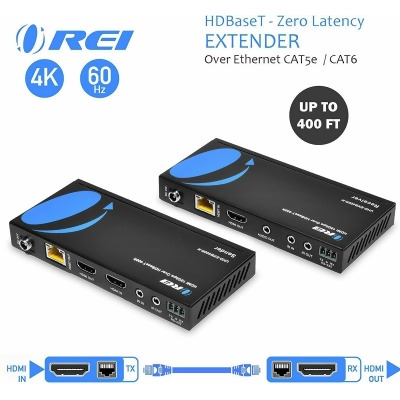4K HDMI Extender - HDBaseT, Bi-Directional IR, RS-232, PoC over Cat5e/6 - 18Gbps 