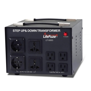 LiteFuze LT-5000 5000 Watt Voltage Converter Transformer - Step Up/Down - 110V/220V - Circuit Breaker Protection [5-Years Warranty]