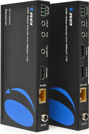 OREI HDBaseT 4K 60Hz HDMI Extender over Cat5e/6 Ethernet LAN cable - Up to 115 Ft - IR, CEC, RS-232, PoC 