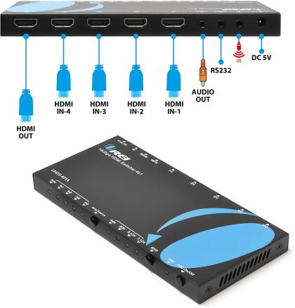 4K HDMI Switcher 4 x 1 by OREI Switch ARC Audio Extractor Supports upto 4K 2K 1080P IR Remote Control alternate image