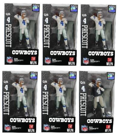 Dak Prescott (Dallas Cowboys) CLARKtoys Exclusive Factory Sealed Case (6)  w/CHASE Imports Dragon NFL 6 Figure - CLARKtoys