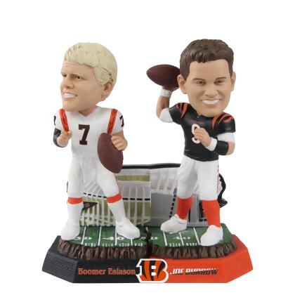 Boomer Esiason & Joe Burrow Cincinnati Bengals Then and Now Bobblehead Officially Licensed by NFL