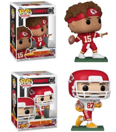 Patrick Mahomes / Travis Kelce (Kansas City Chiefs) NFL Funko Pop! Combo (2) 