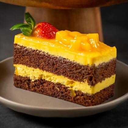 Chocolate Mango Mousse Cake (Slice) 
