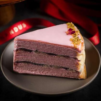Raspberry Lychee Rose Crepe Cake (Slice) 