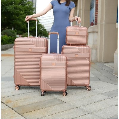 MKF Collection Mykonos Luggage Set- Extra Large Check-in, Large Check-in, Medium Carry-on, and Small Cosmetic Case - 4 pieces by Mia K 