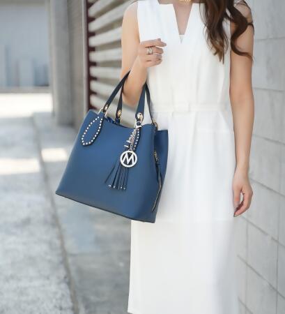 MKF Collection Tote Bag for Women, Vegan Leather Top-Handle Chain Shoulder  Handbag Large Purse