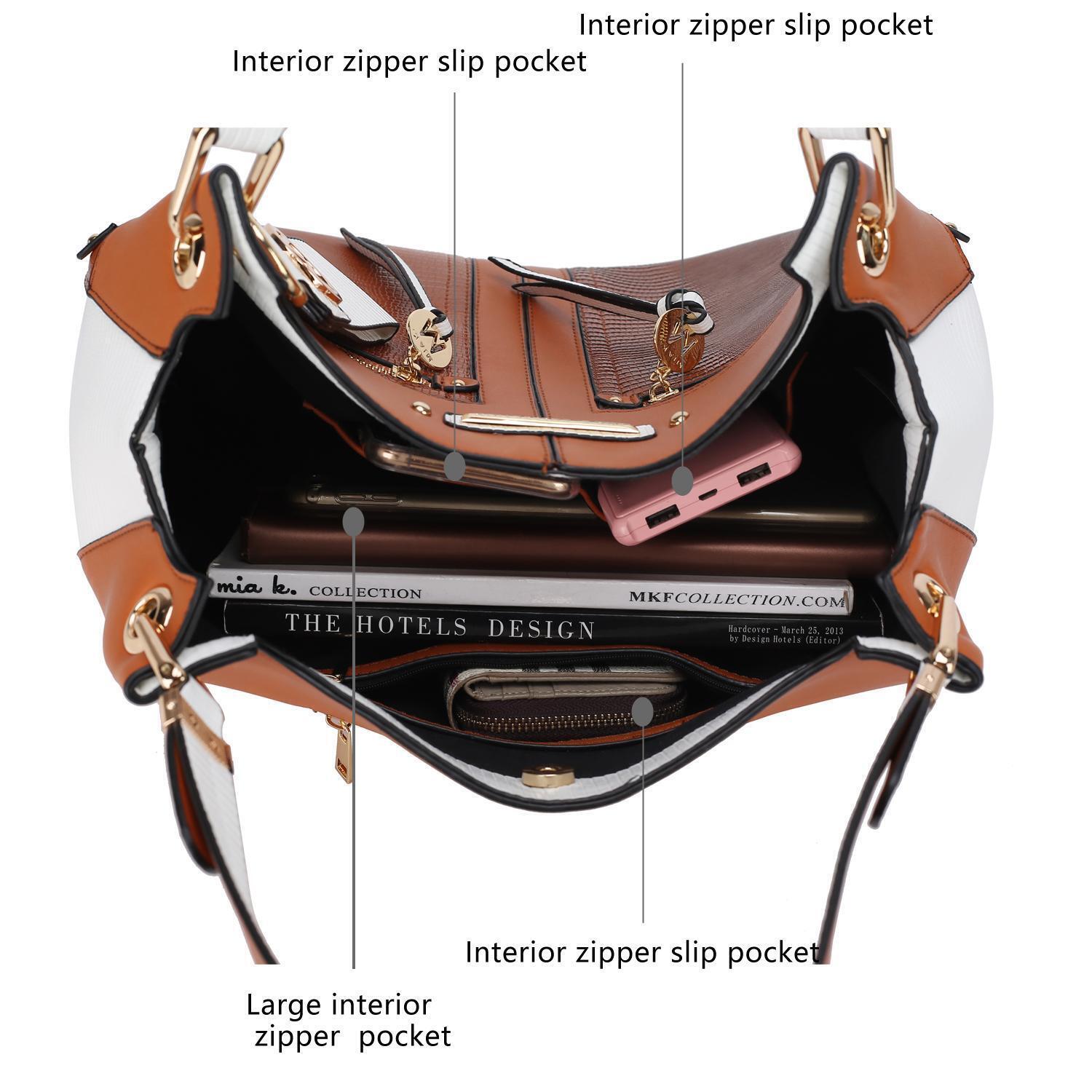 MKF Collection Sofia Vegan Leather Women's Tote Handbag with Keyring alternate image