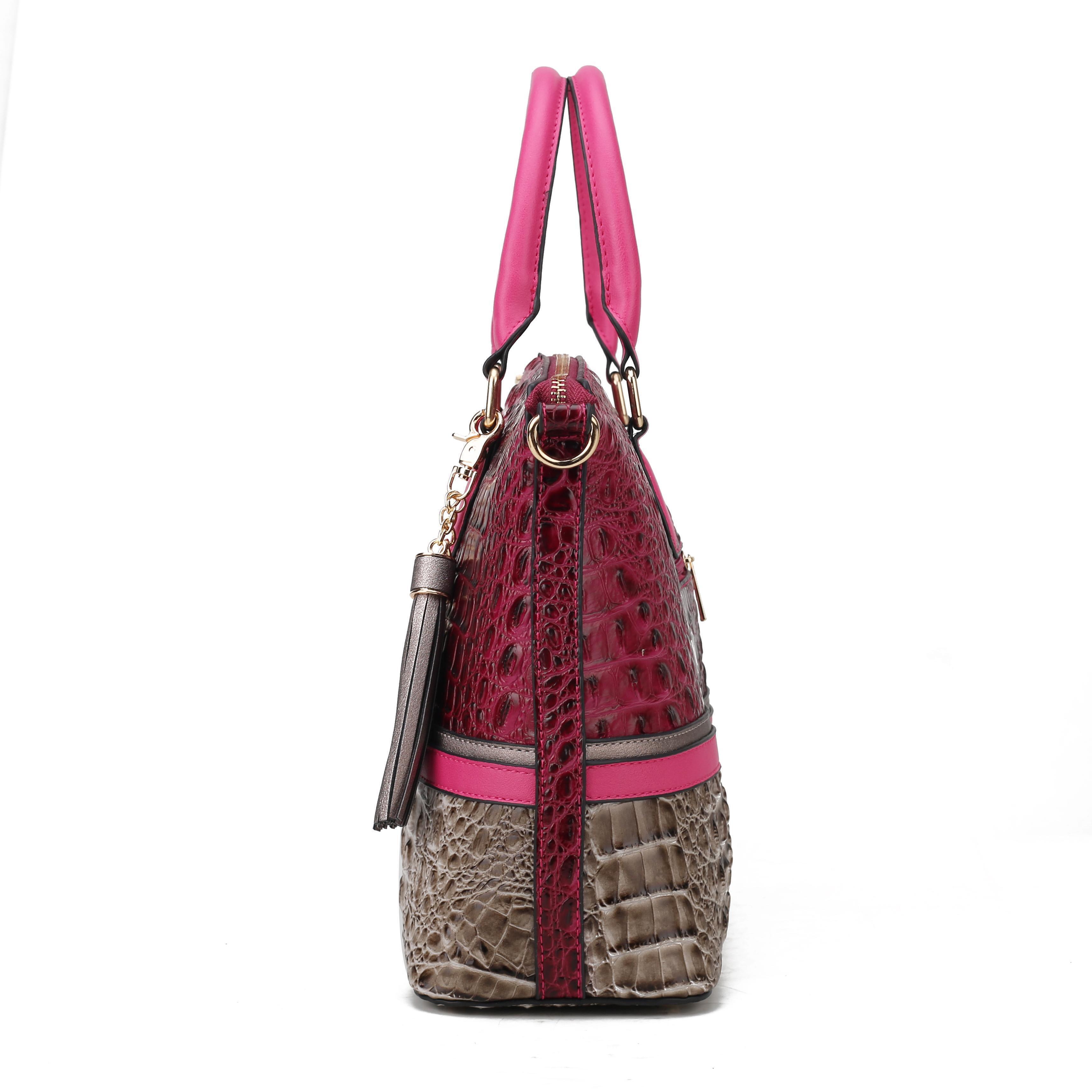 MKF Collection Vegan Leather Autumn Crocodile Skin Tote Bag with Wallet alternate image