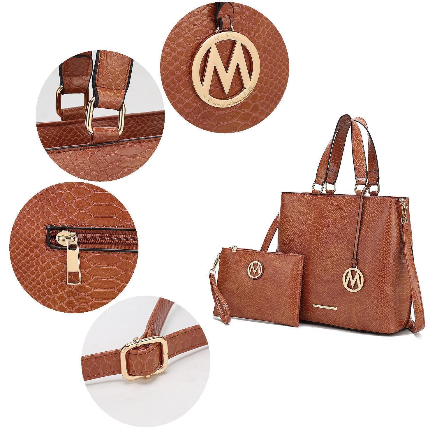 MKF Collection Beryl Snake-embossed Vegan Leather Women’s Tote Bag with Wristlet 2 pcs alternate image