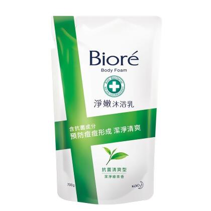 Biore淨嫩沐浴乳清爽型補充包(潔淨綠茶香)700g潔淨綠茶香 