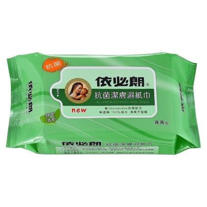 [箱購]依必朗抗菌潔膚濕紙巾-綠茶清新88抽 x 12包/箱 