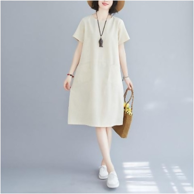 條紋顯瘦短袖連衣裙(KDDY-137)(預購) - 綠色 / M 