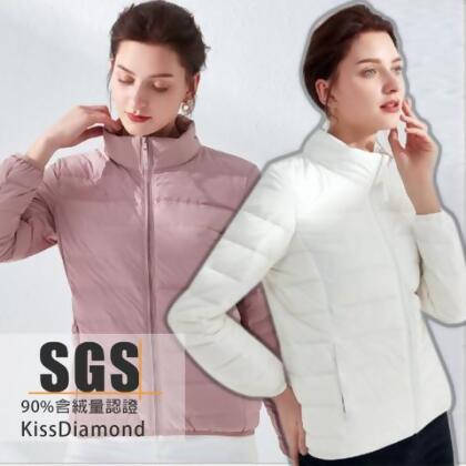 特級超保暖無縫立領90%羽絨外套-女款(KD-8902) - 黑 / S 