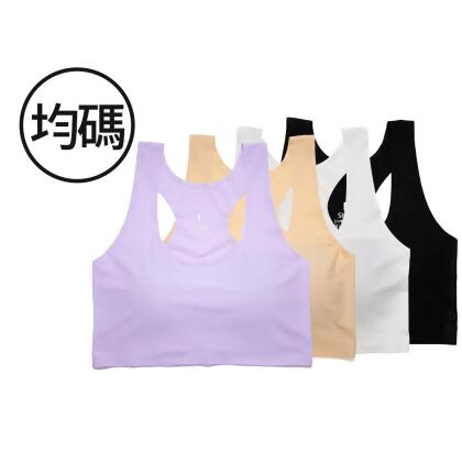 Shine槿萱家族 MIT日本銀纖維抗菌內在美-桃子蜜語-裸感親膚動能BRA短版運動內衣4件組(紫色、膚色、白色、黑色) [均碼]