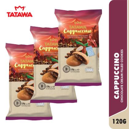 Tatawa Cappuccino: Chocolate Cream Cookies [120g x 3Packs] 