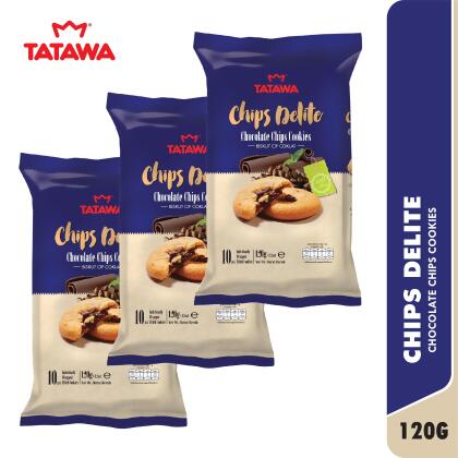 Tatawa Chips Delite: Chocolate Chips Cookies [120g x 3Packs] 