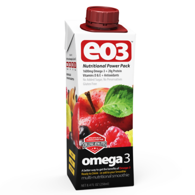 EO3 Omega-3 Multi-Nutritional Fruit Smoothie | 100% Cod Liver Oil | Whey Protein, Vitamins, Antioxidants| Gluten Free, No Added Sugar, No Preservatives | Ready-to-Drink | 8.4 Fl Oz 