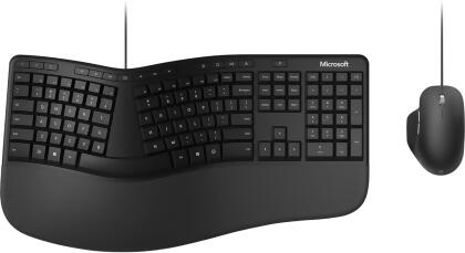 Microsoft Ergonomic Desktop for Business Keyboard & Mouse Set Black Refurbished 
