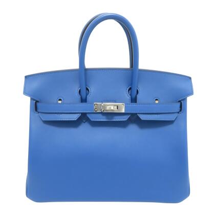 Hermès - Authenticated Birkin 25 Handbag - Leather Blue Plain for Women, Never Worn