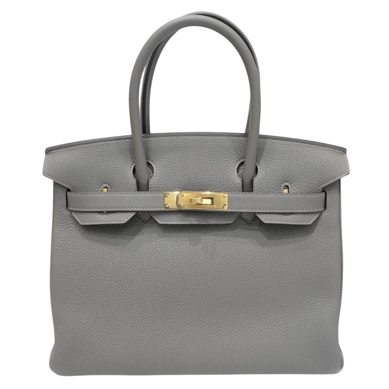 Hermes Birkin 30 Grey Leather Handbag (Pre-Owned) - ShopStyle Tote Bags