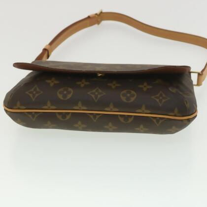 Louis+Vuitton+Musette+Shoulder+Bag+Brown+Leather for sale online