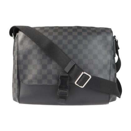 Louis Vuitton Messenger Shoulder Bag in Black Canvas