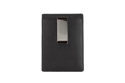 Burberry Leather Money Clip Card Holder - Black - One Size