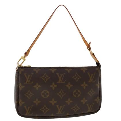 Louis Vuitton Pochette Canvas Clutch Bag (pre-owned) in Brown