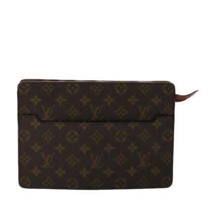 Louis Vuitton Pochette Secret Brown Canvas Clutch Bag (Pre-Owned)