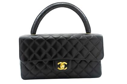 Chanel Sac à Rabat Black Leather Shoulder Bag (Pre-Owned)