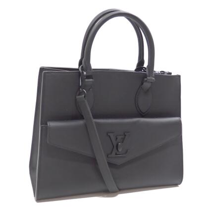 PRELOVED Louis Vuitton Lockme II Beige and Black Leather Handbag
