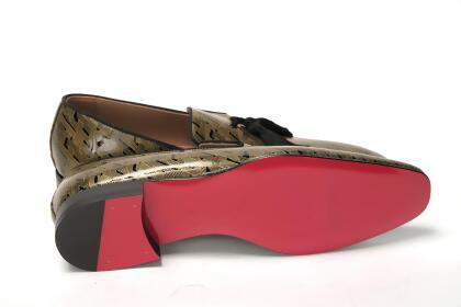 Christian Louboutin Black/gold Officialito Flat Shoes for Men