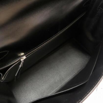 Hermes Hermès Kelly Black Leather Handbag (Pre-Owned)