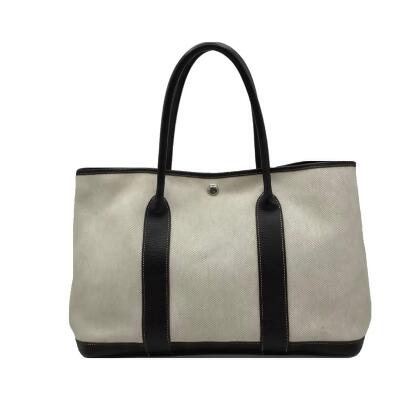Hermes Hermès Garden Party Grey Canvas Tote Bag ()