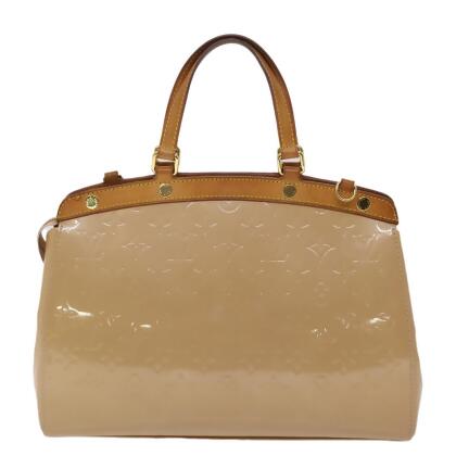 Beige Patent Leather Handbag