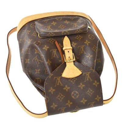 Louis Vuitton Montsouris Mm Canvas Backpack Bag (pre-owned) in Brown