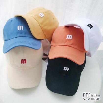 【Mini嚴選】mini m標誌簡約百搭棒球帽 - 黑色 