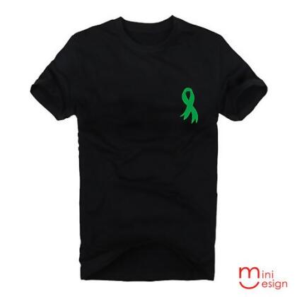 【Minidesign】（男款）綠絲帶潮流短T 三色 - 黑色 / XL 