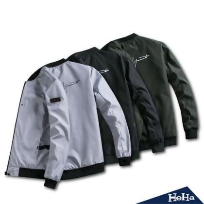 【HeHa】立領簡約休閒棒球外套 三色 - 灰色 / 3XL 