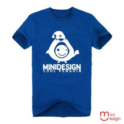 【Minidesign】（男款）Mini聖誕企鵝人潮流短T 五色 - 灰色 / M 