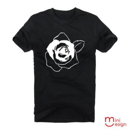 【Minidesign】（男款）黑玫瑰潮流短T 五色 - 灰色 / XXL 