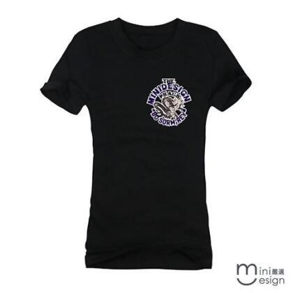 【Minidesign】（女款）PEACE插畫龍潮流短T 三色 - 紅色 / XL 
